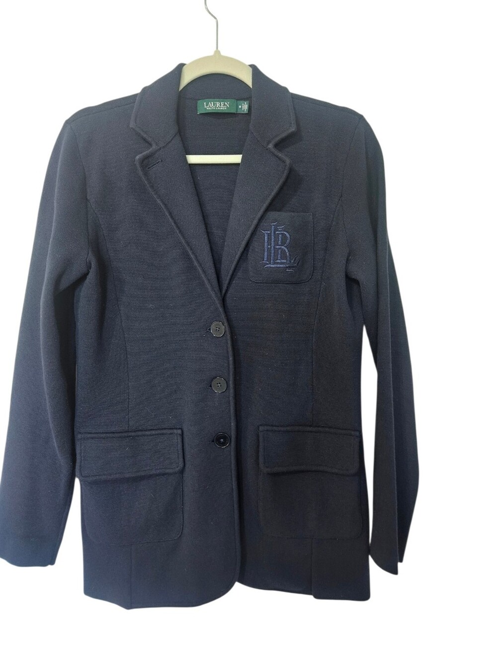 Lauren Ralph Lauren Navy Structured Knit Blazer